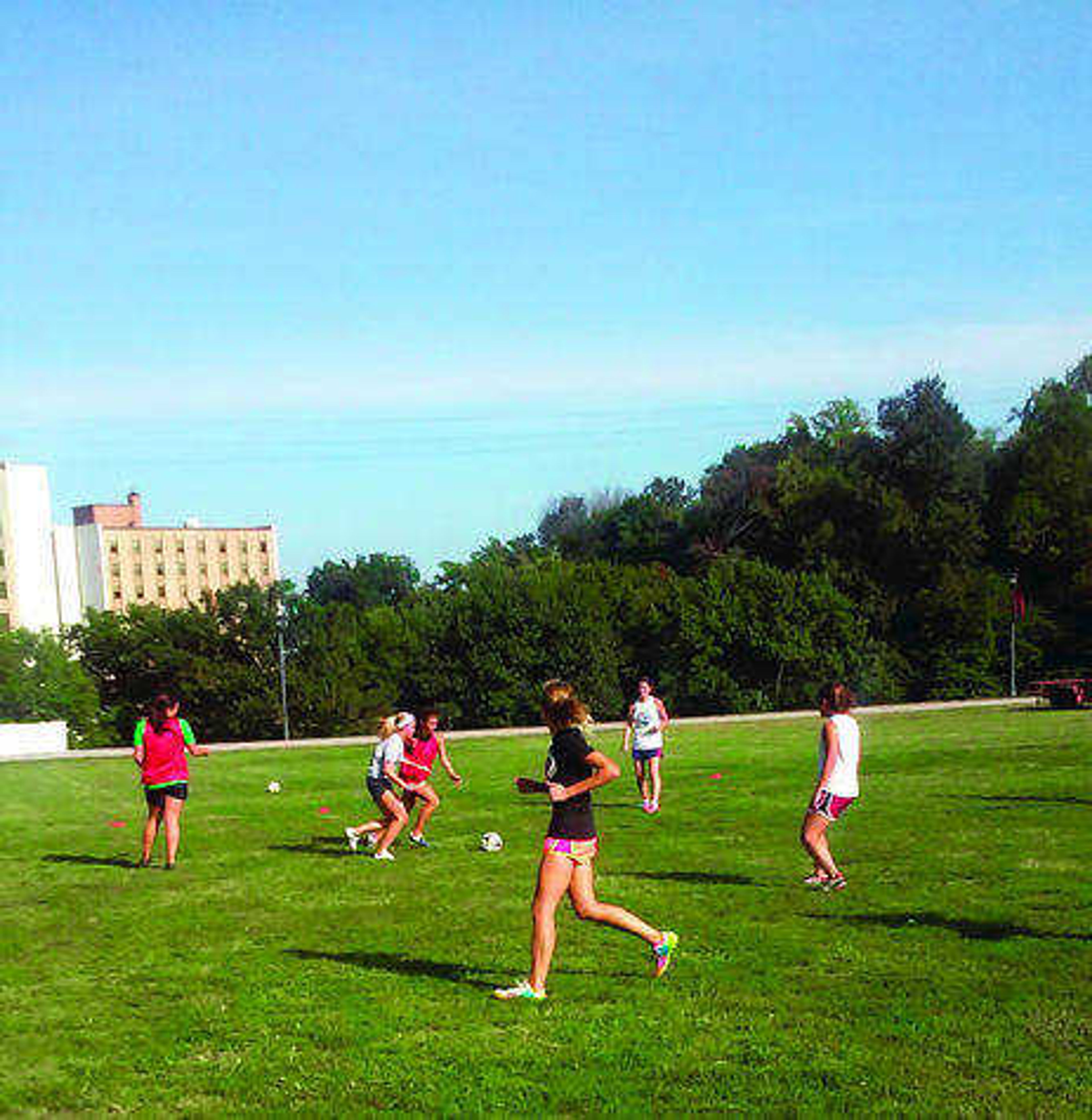 Members of the Southeast soccer club practicing at Parker Field. Submitted photo.