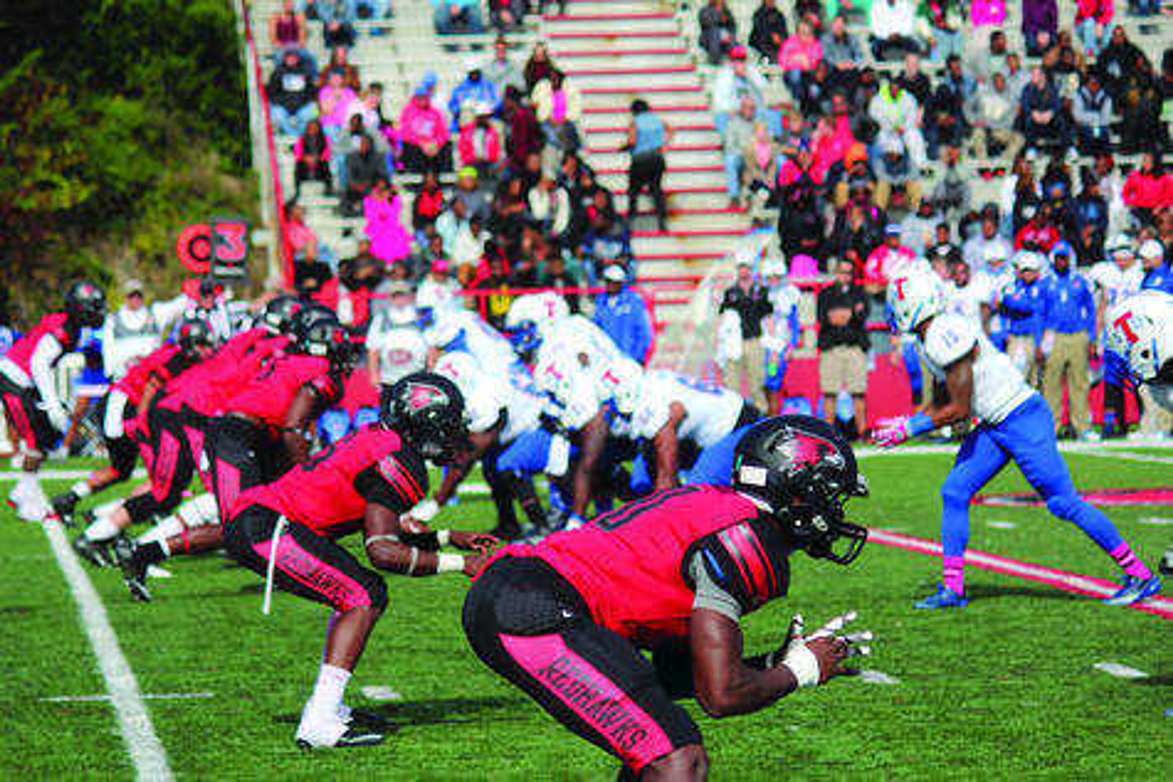 The Redhawks beat the No. 20 Tennessee State Tigers 28-21 on Saturday. Photo by Julian Sanders