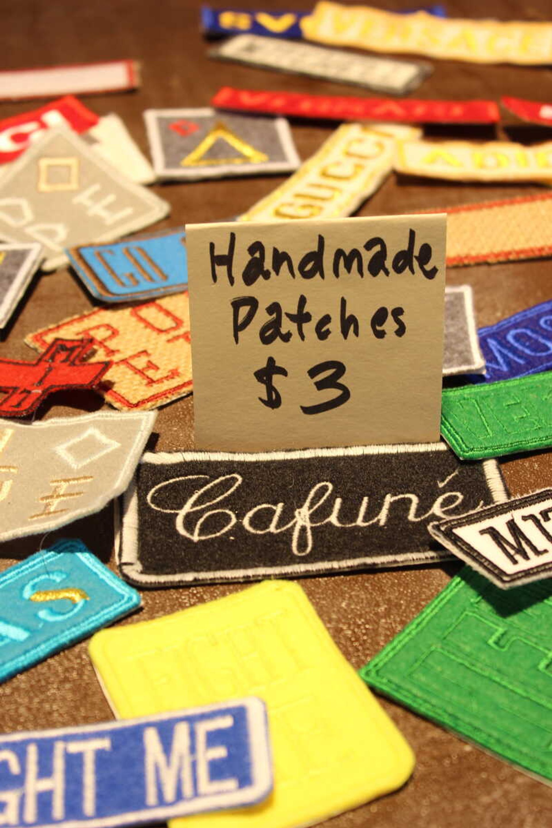 Handmade patches for sale at Southeast’s Art Guild Annual Show and Sale on Nov. 16.