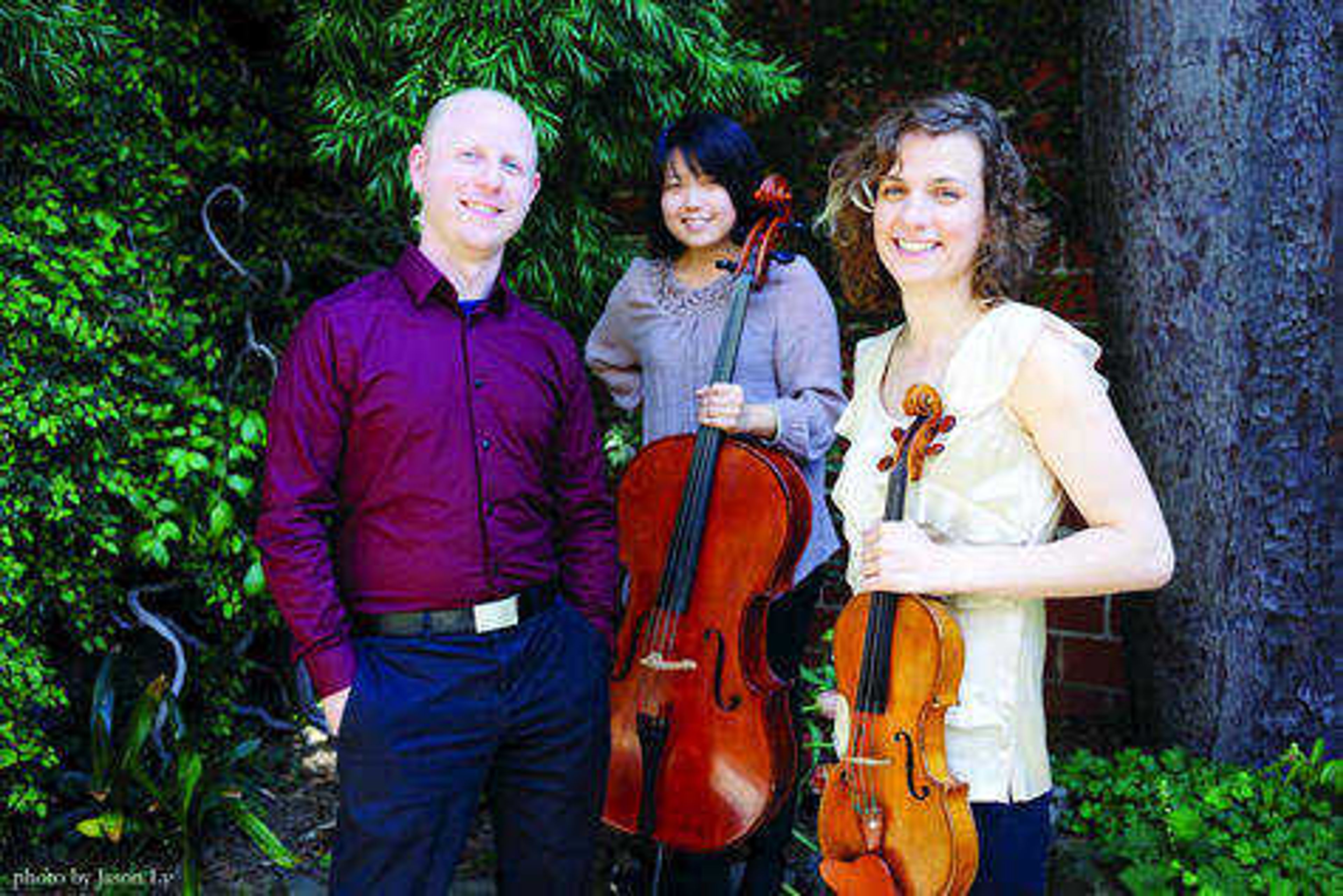 From left to right, pianist Jeff LaDeur, cellist Michelle Kwon and violinist Liana Bérubé make up the Delphi Trio. Submitted photo