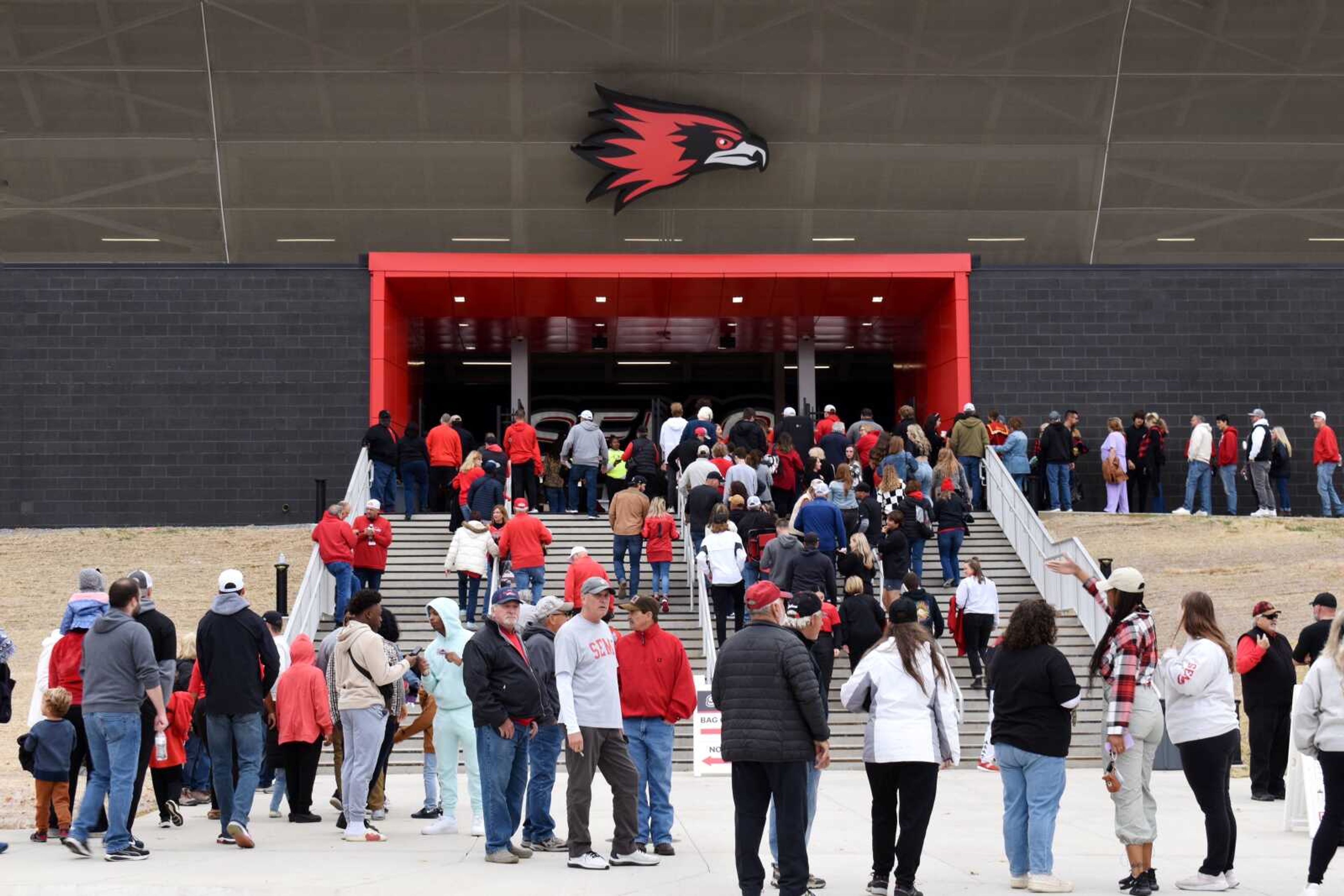 Football fans head into Houck Stadium to watch the SEMO Redhawks homecoming game on Oct. 14, 2023