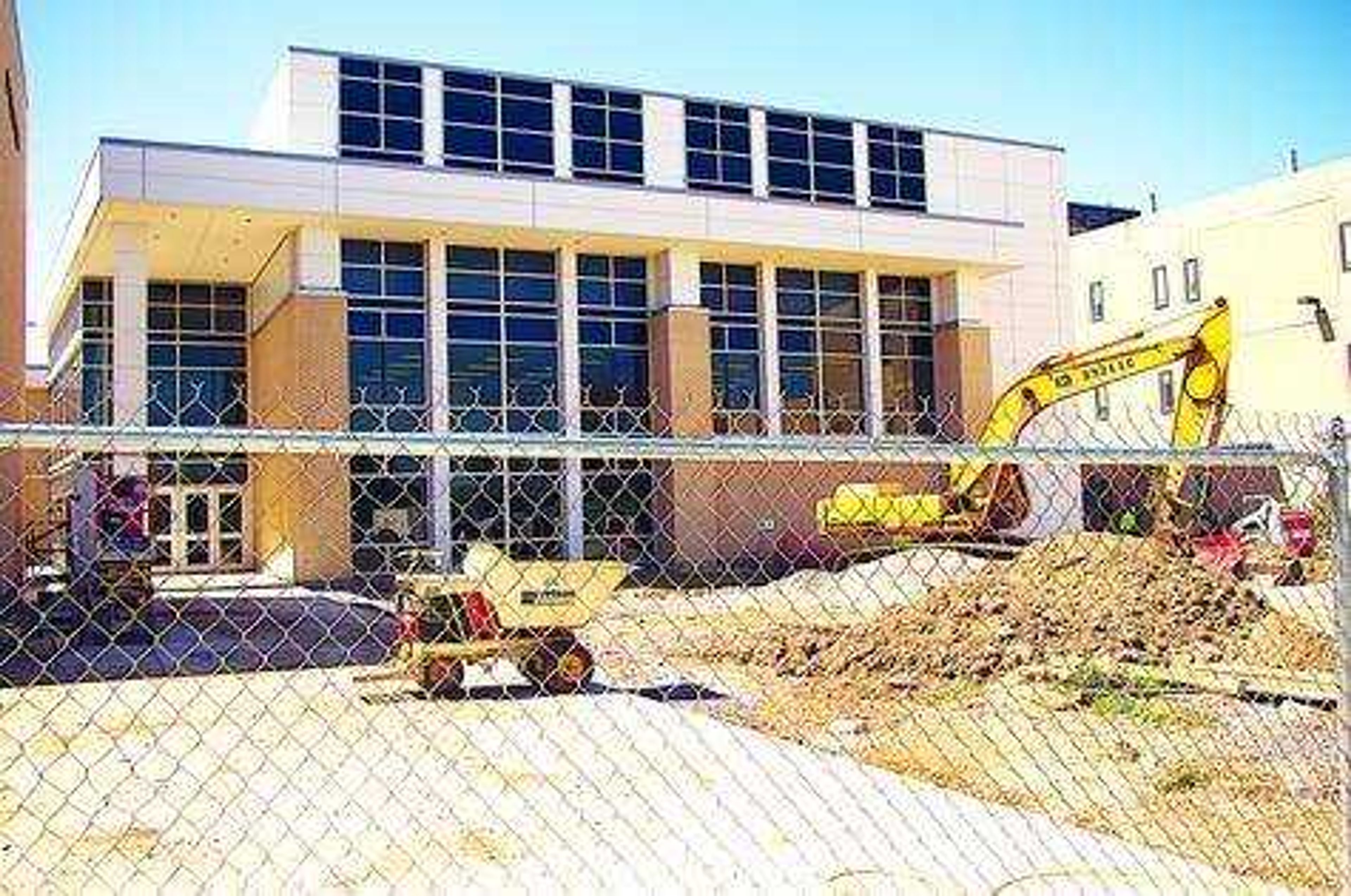 Work continued on Magill Hall throughout the summer. -Photo by Nathan Hamilton