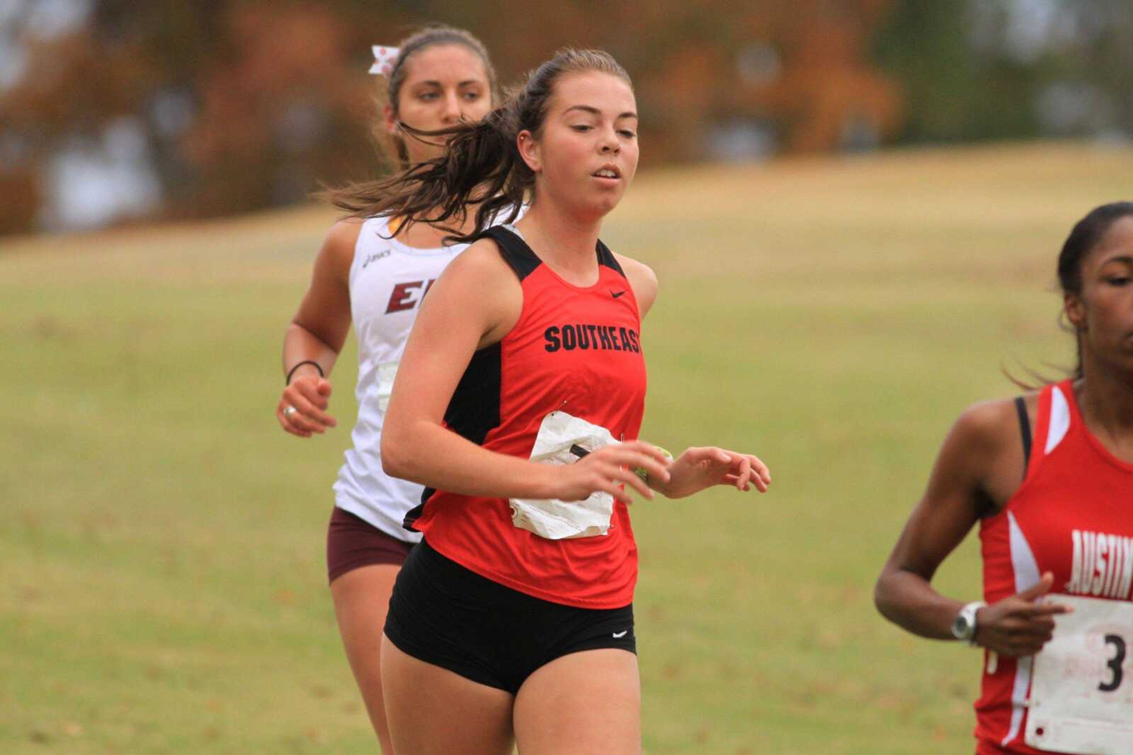 Sophomore Kaitlyn Shea competes during a race of her freshman year.
