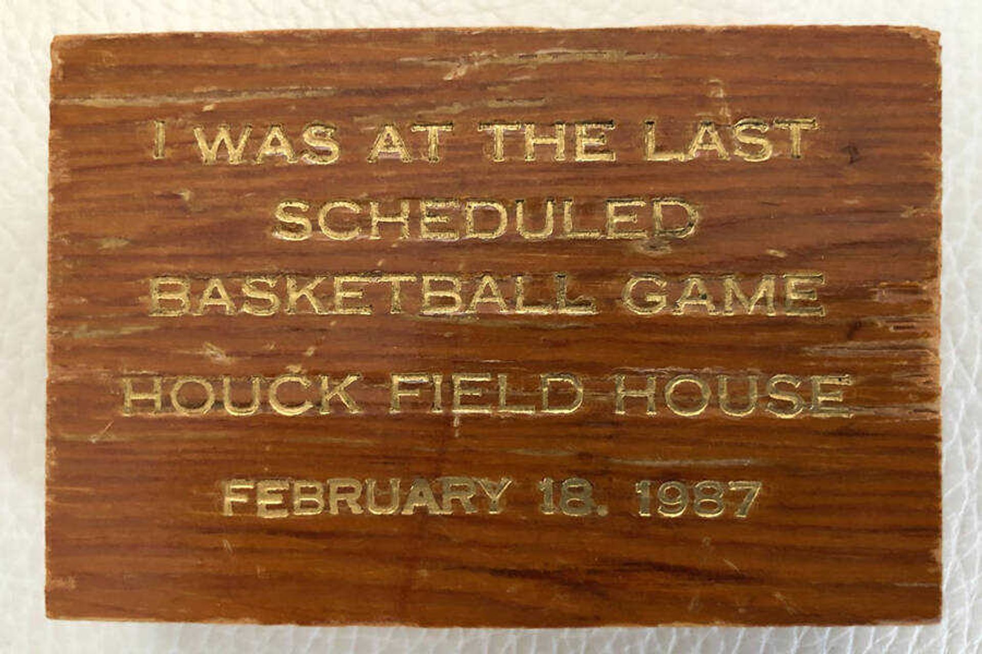 The 1986-87 season marked the last season played in Houck Field House. Members of the team were given a piece of the bleachers commemorating the last game at the field house.