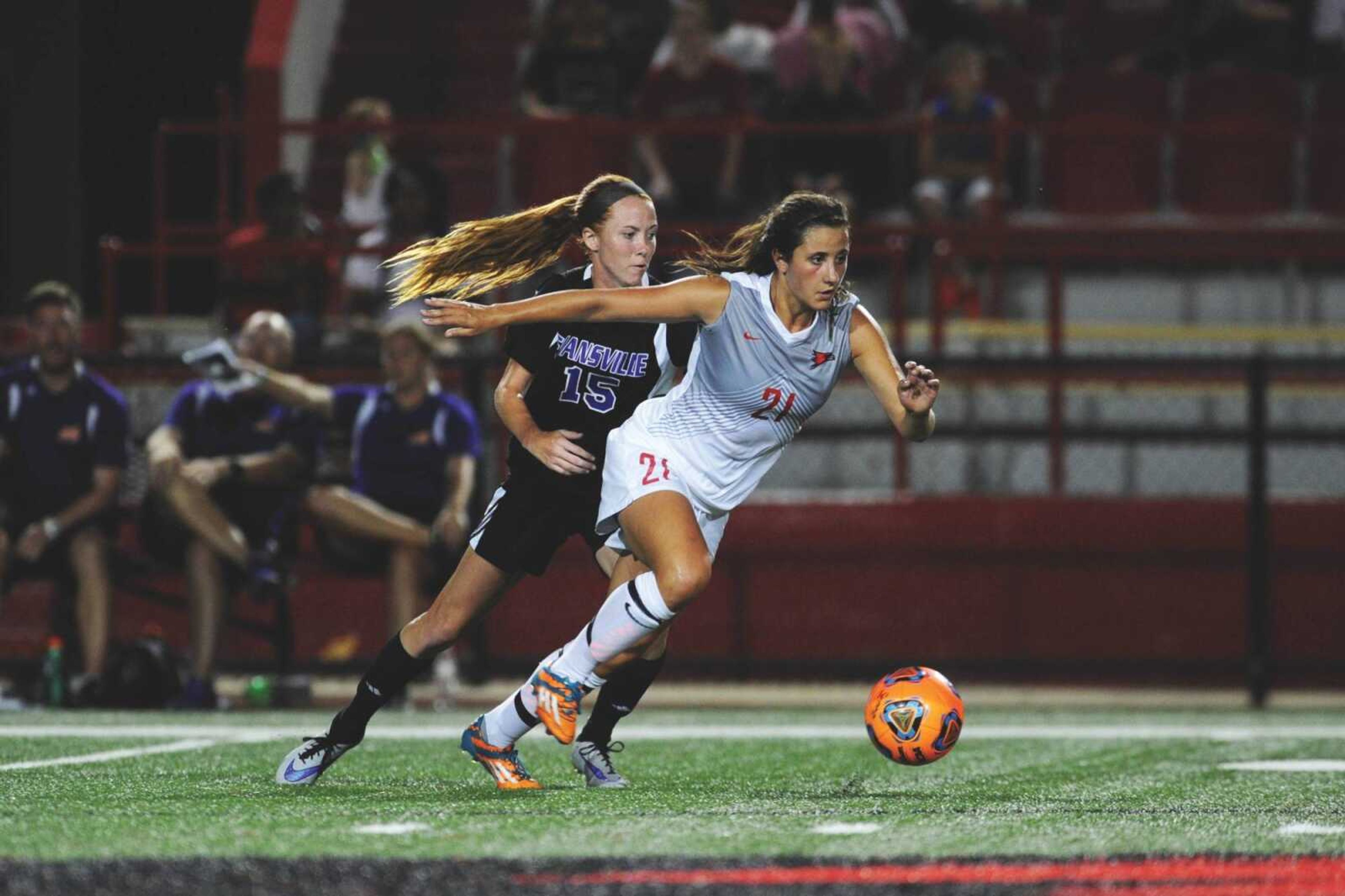Junior forward Angie Mann transfered from Central Michigan and currently leads the Southeast Missouri State women's soccer with five goals.