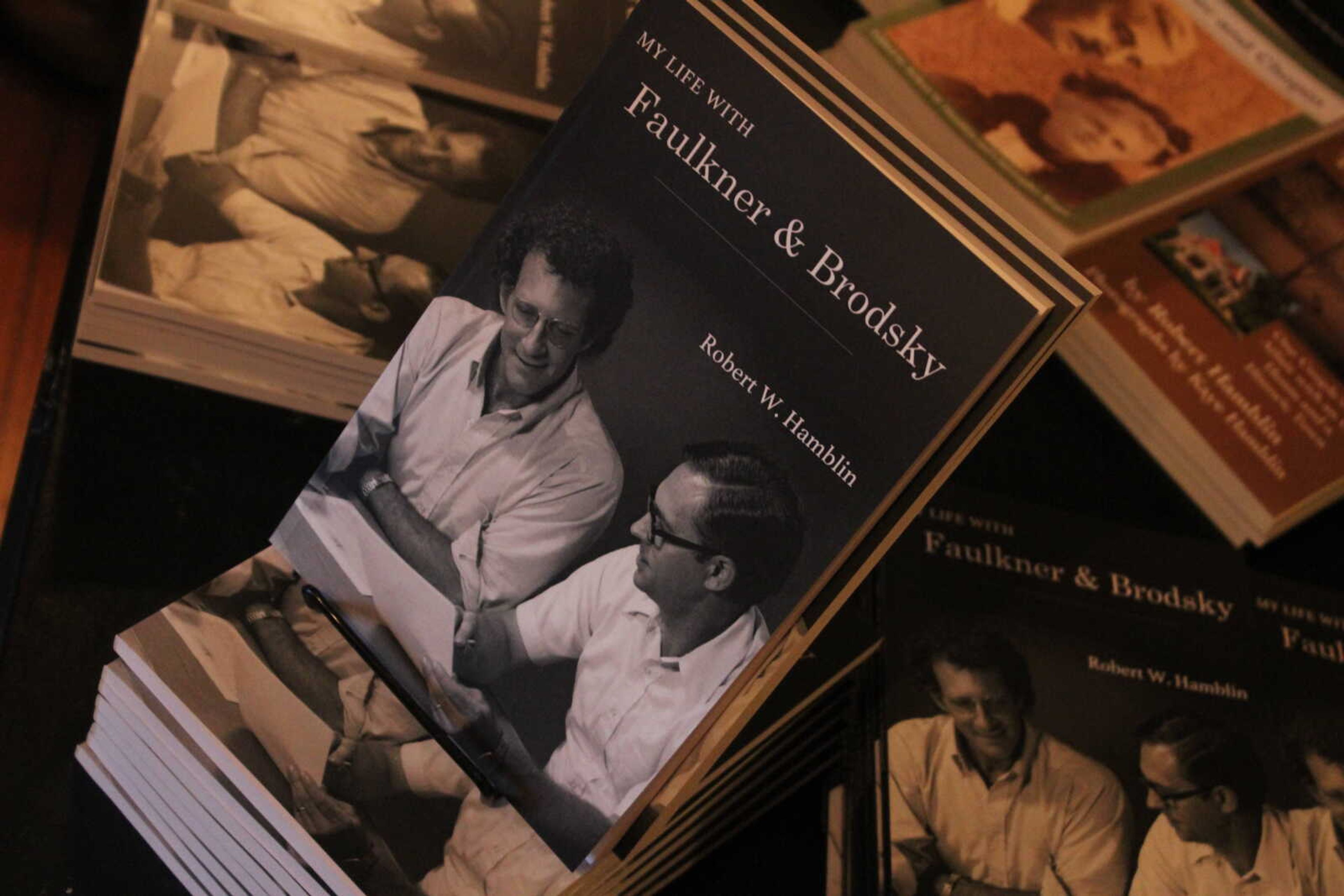 “My Life with Faulkner and Brodsky” book on display at at the book launch reception on Nov. 8.