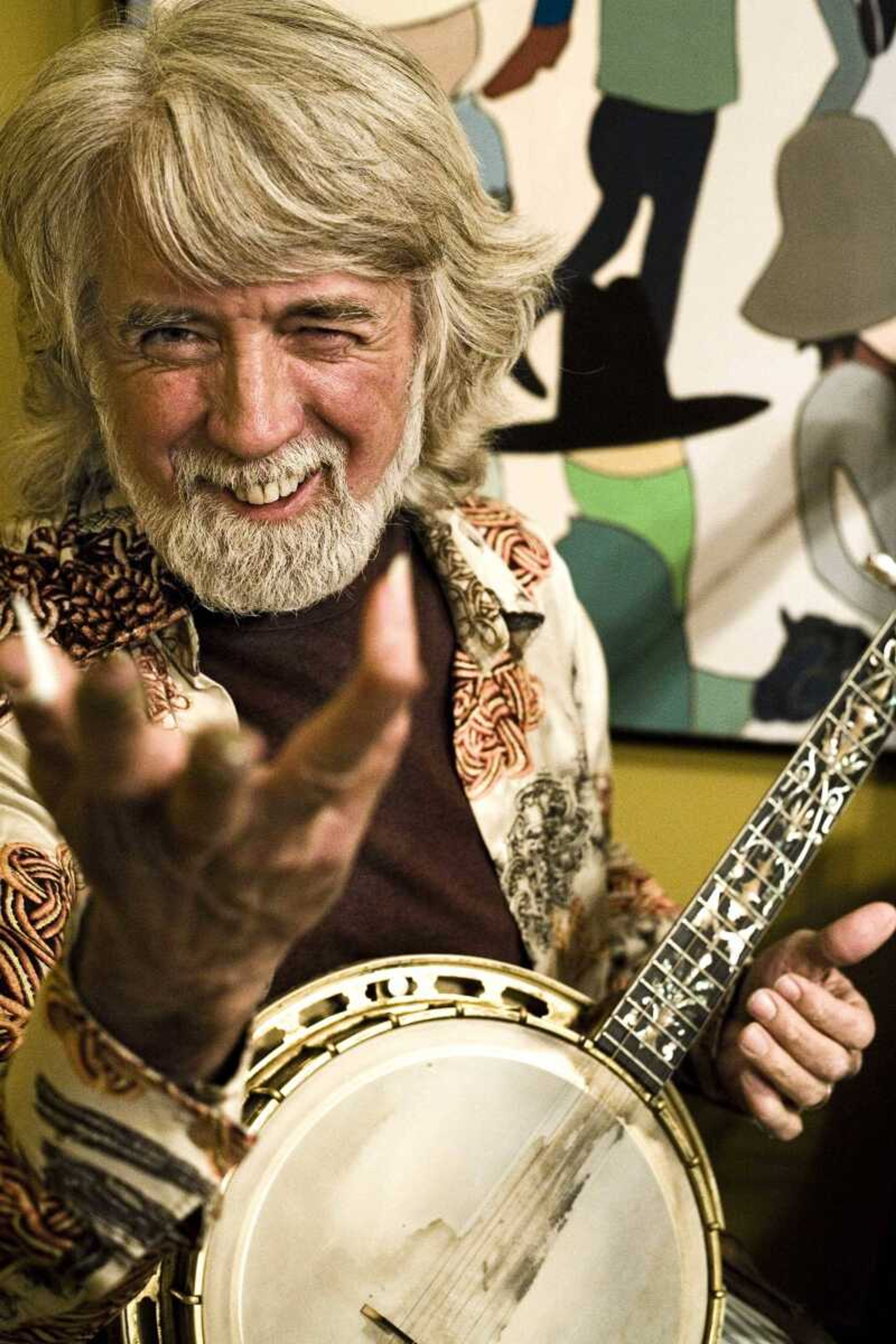 Nitty Gritty Dirt Band Founder John McEuen displays his banjo.