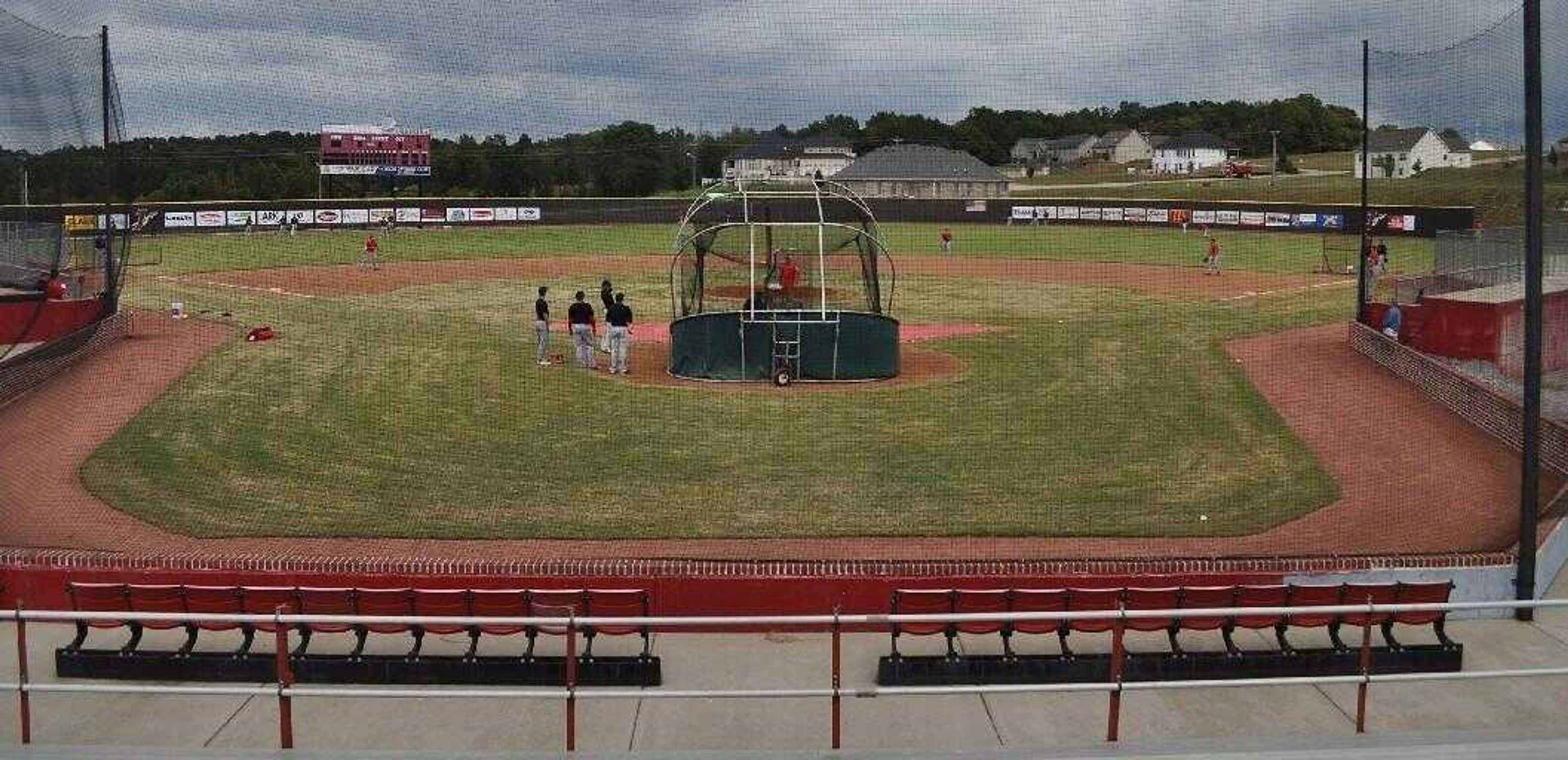 Southeast's baseball team practices at Whitey Herzog Field in Jackson due to Capaha Field going through renovations.