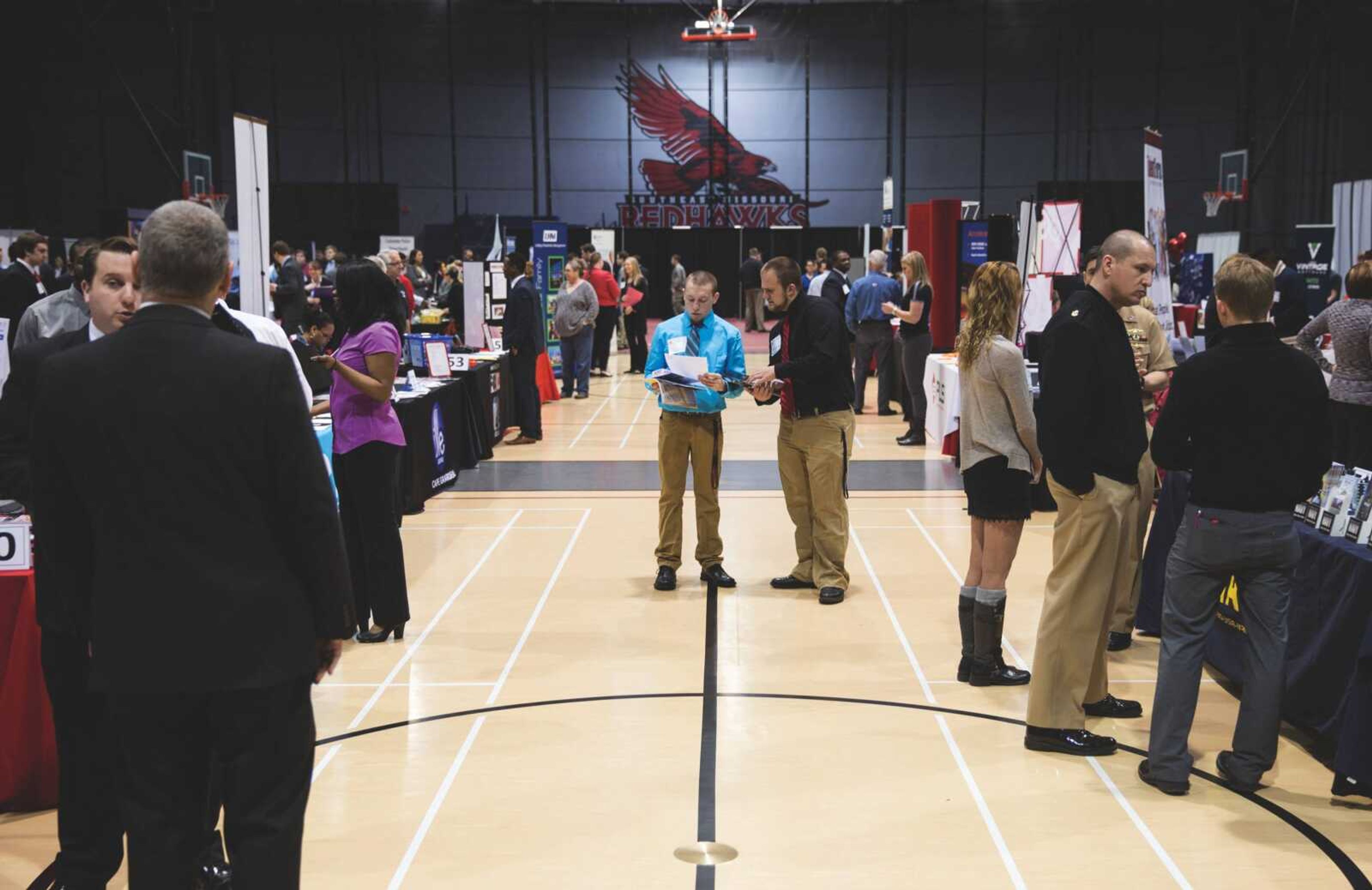 The Career and Internship Fair is held in the Student Recreation Center-North every semester.