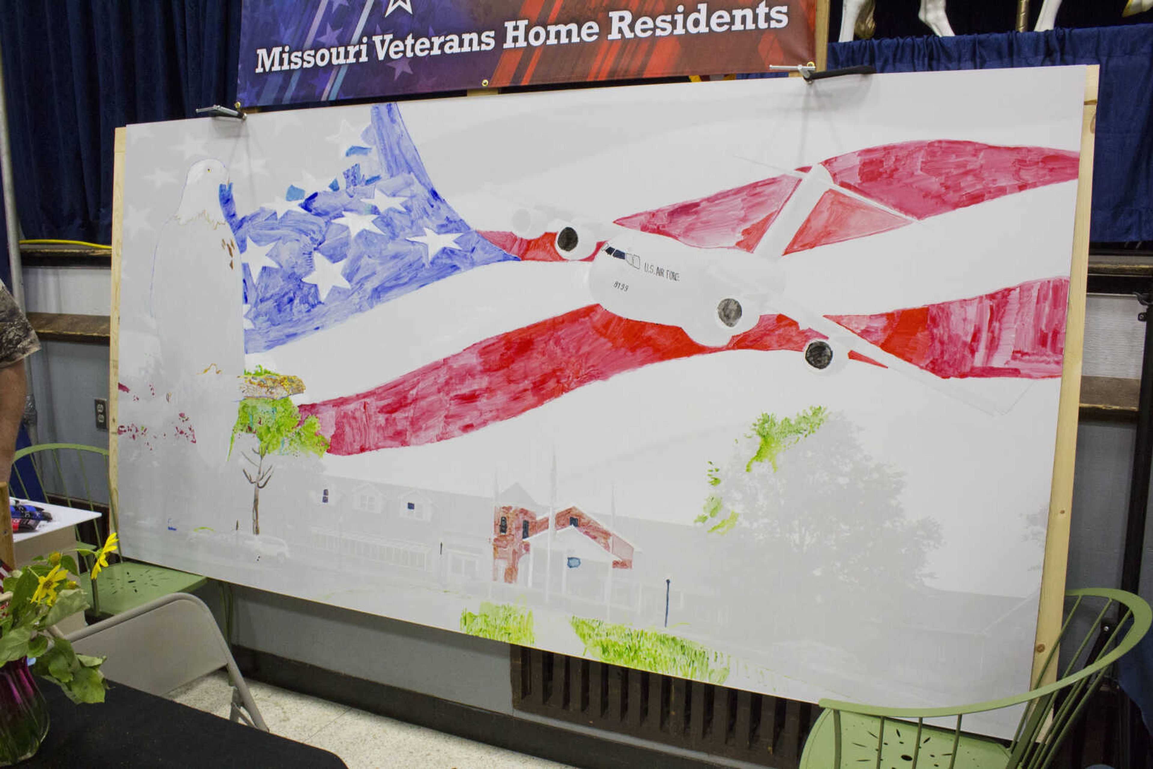 The process of the patriotic mural with over 500 collaborating citizens’ contributions.