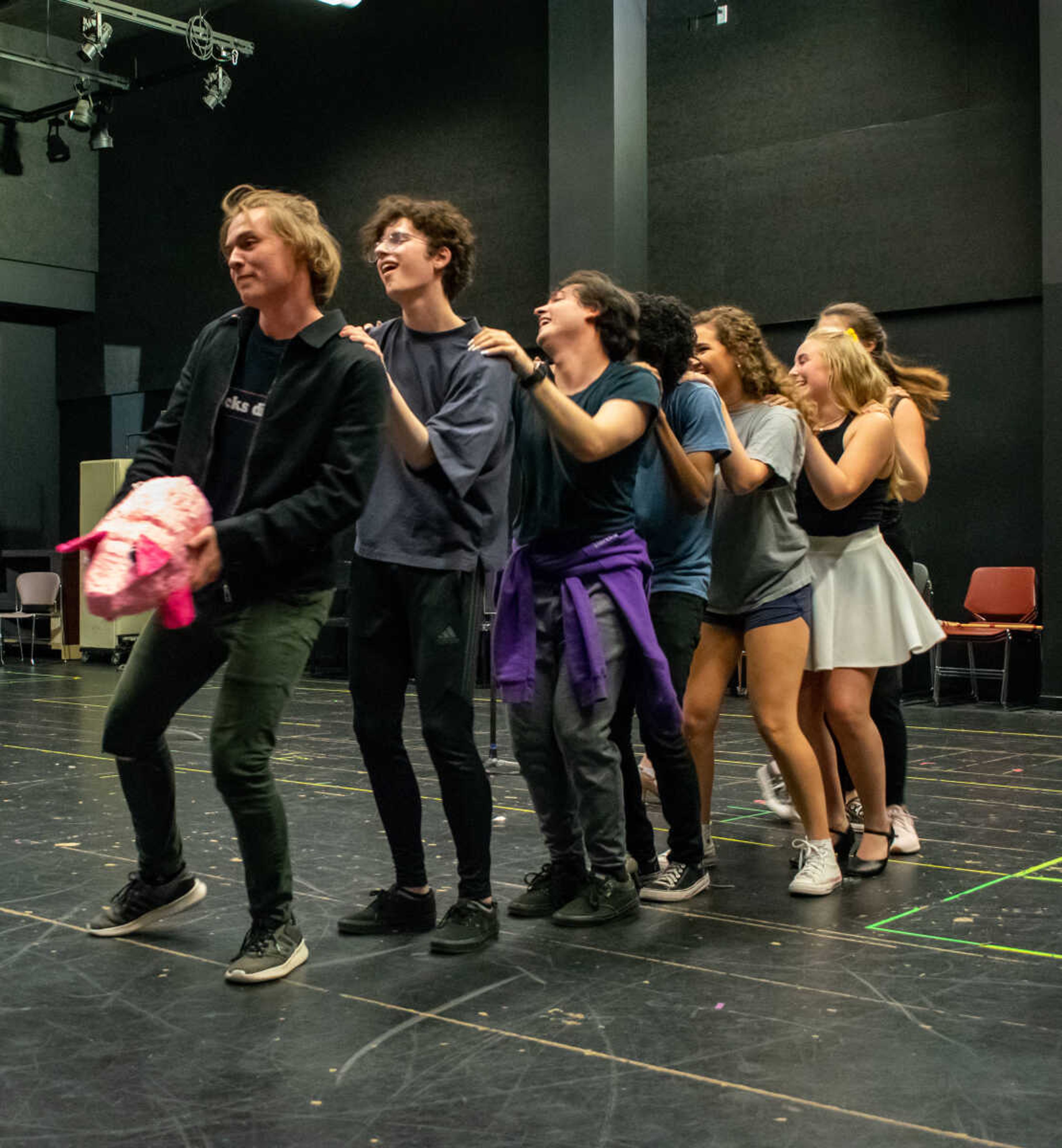 The cast of Heathers: The musical energetically performing the song "Big Fun". Tuesday, &#8206;October &#8206;15, &#8206;2019.