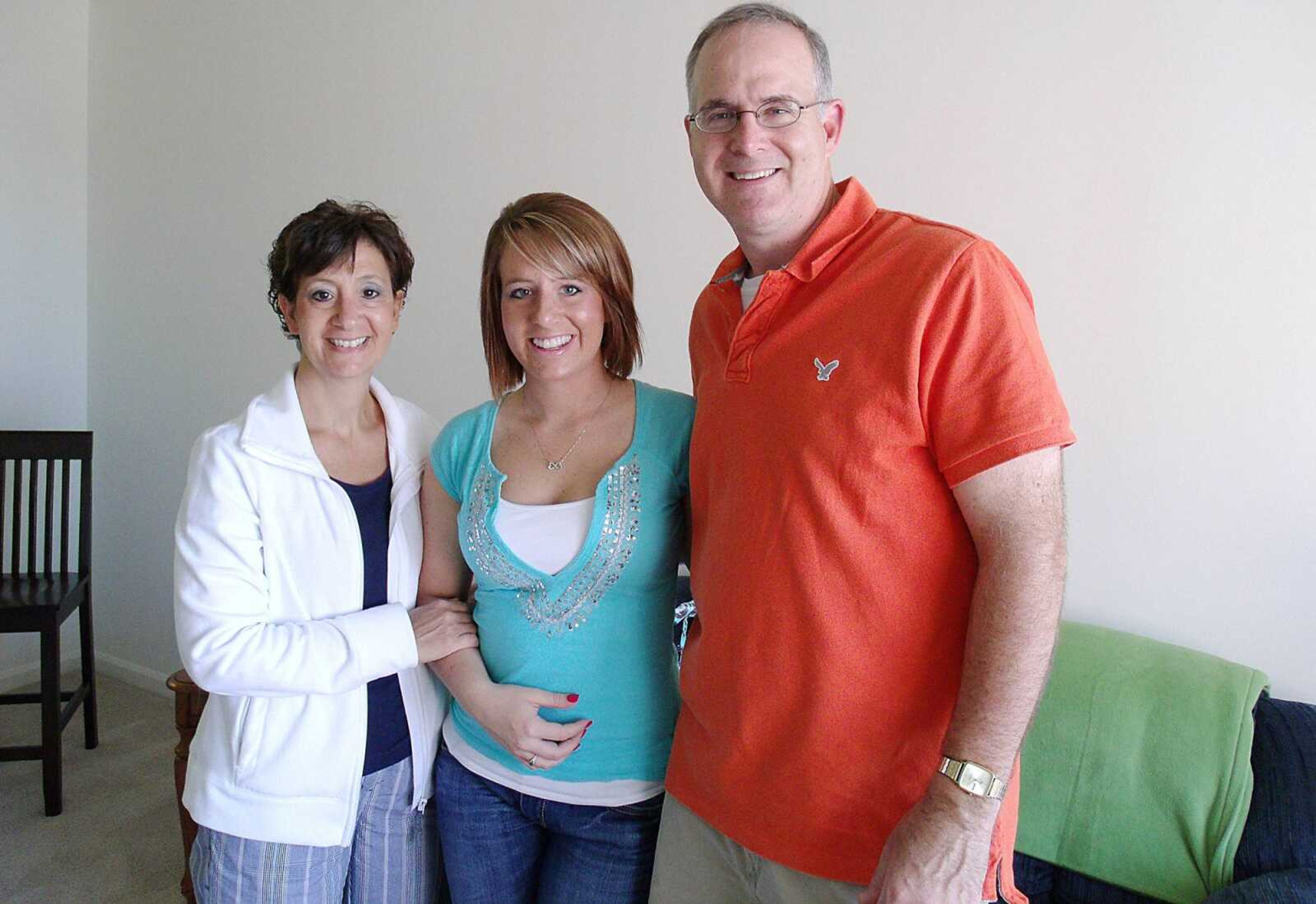 Elizabeth Fritch, shown here with her parents in her Stamford, Conn. apartment, is a production intern at NBC Universal's "The Maury Show" and "The Trisha Show", experienced some of the effects of Hurricane Sandy. Submitted photo