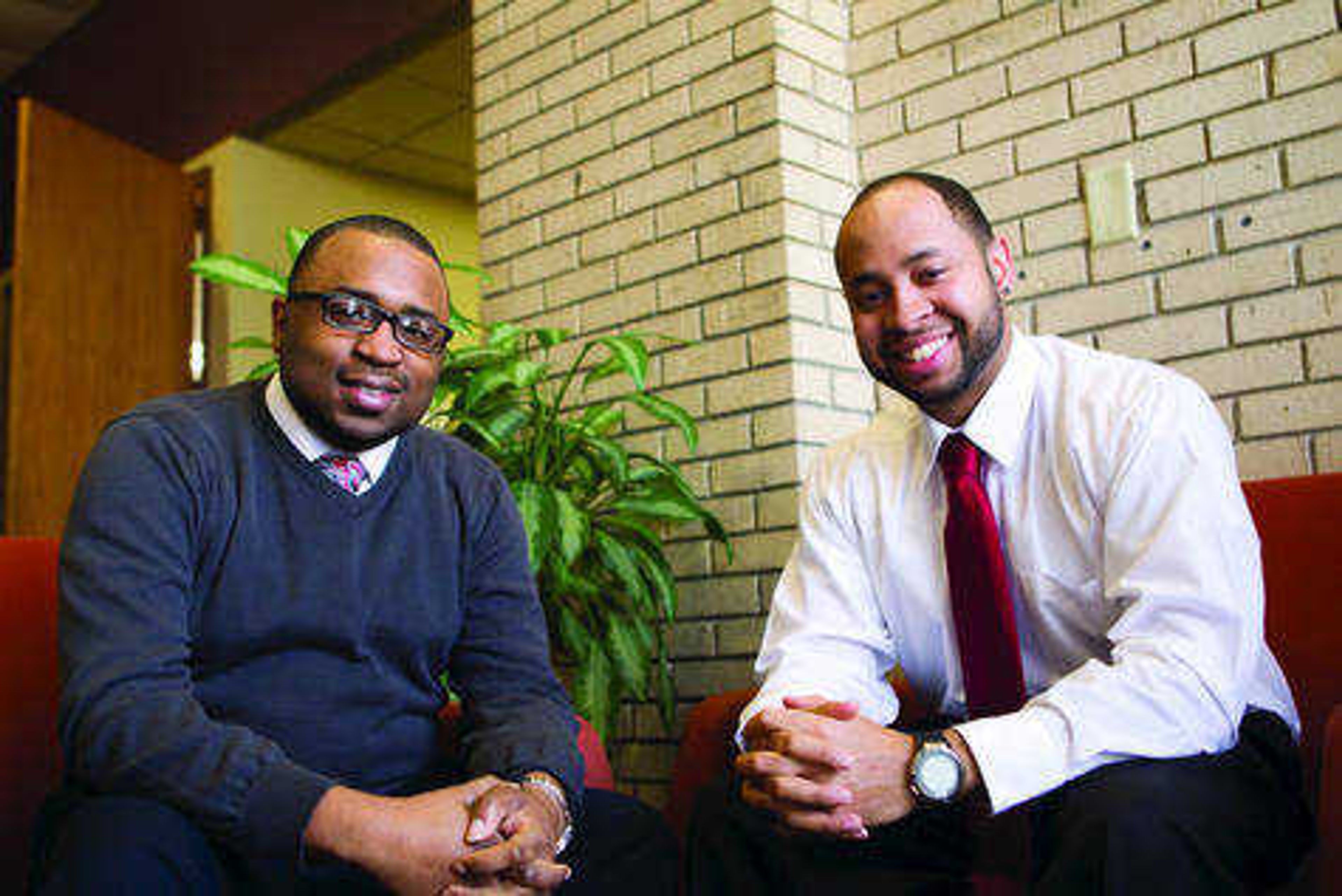 <b>Rashaun Henry (left) and Sean Spinks both work closely with the Educational Access Programs at Southeast.</b> Photo by Alyssa Brewer