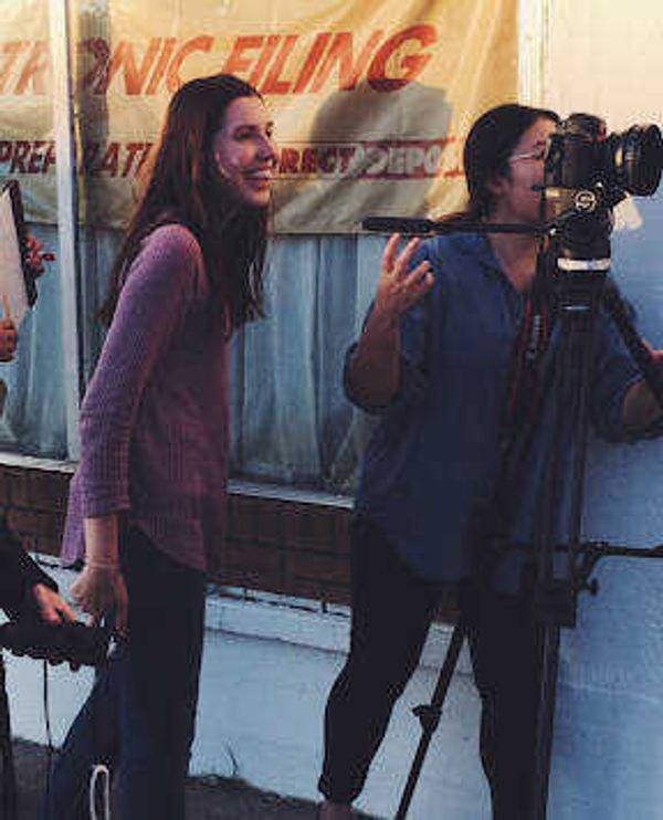 Jasmine Jones on the set of her film "Missing."