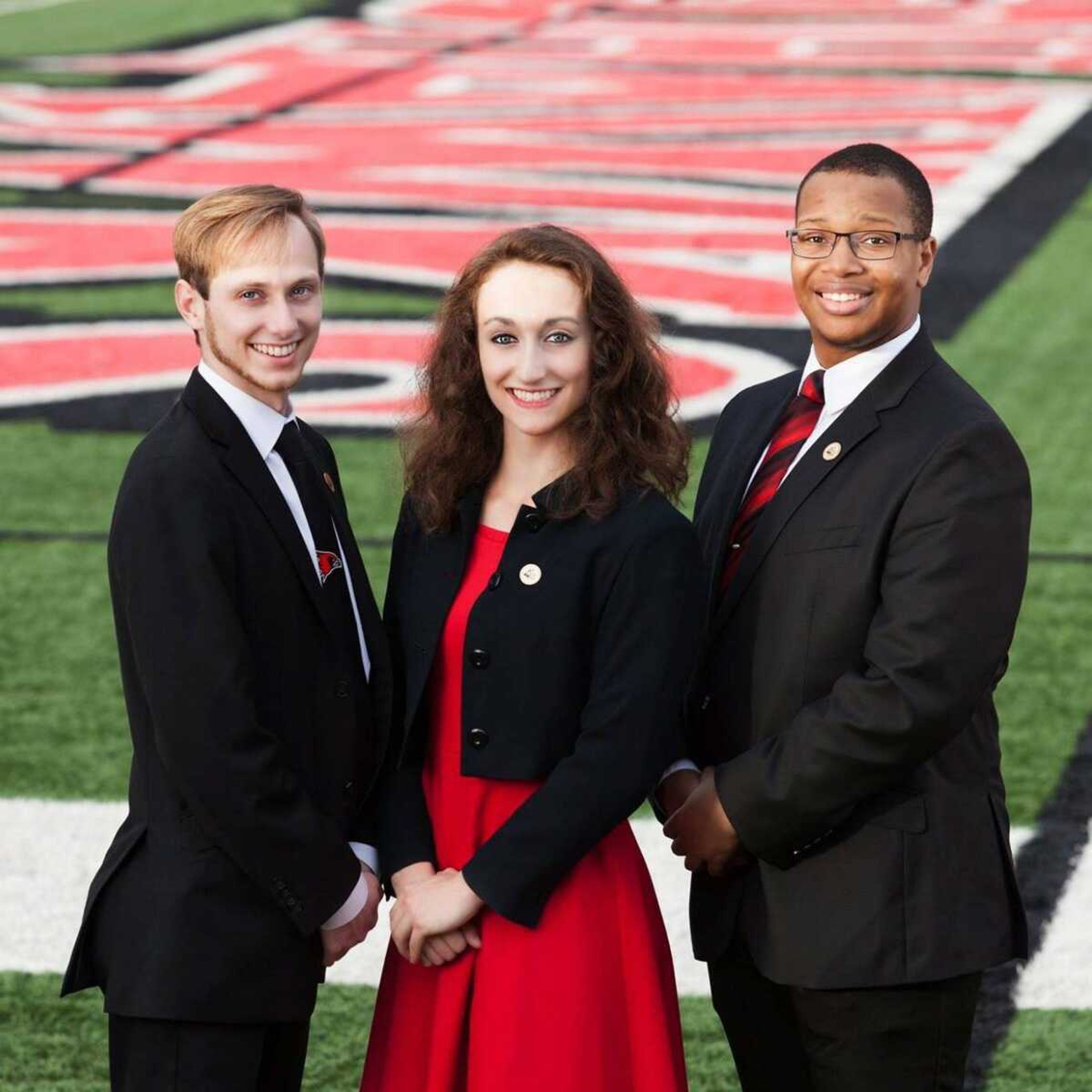 Dylan Kennedy (left) and Peyton Mogley (center) are returning to Student Government Association for the 2017-2018 academic year as vice president and president. They will be joined by their new treasurer Andre Parker (right).  Submitted photo