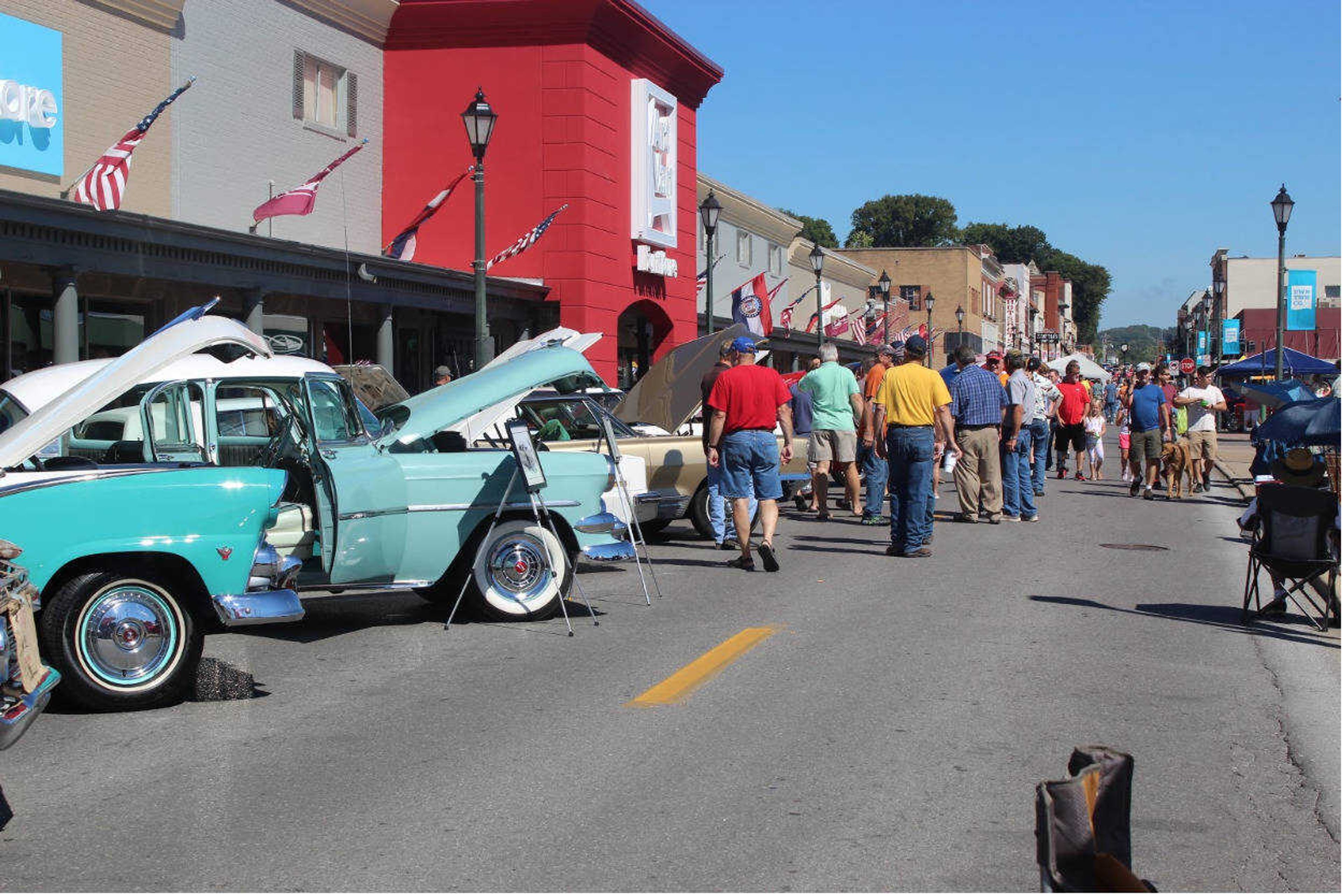 Cars line Main Street Cape Girardeau on Sunday Sept. 16 for the River Tales Classic Car Show.