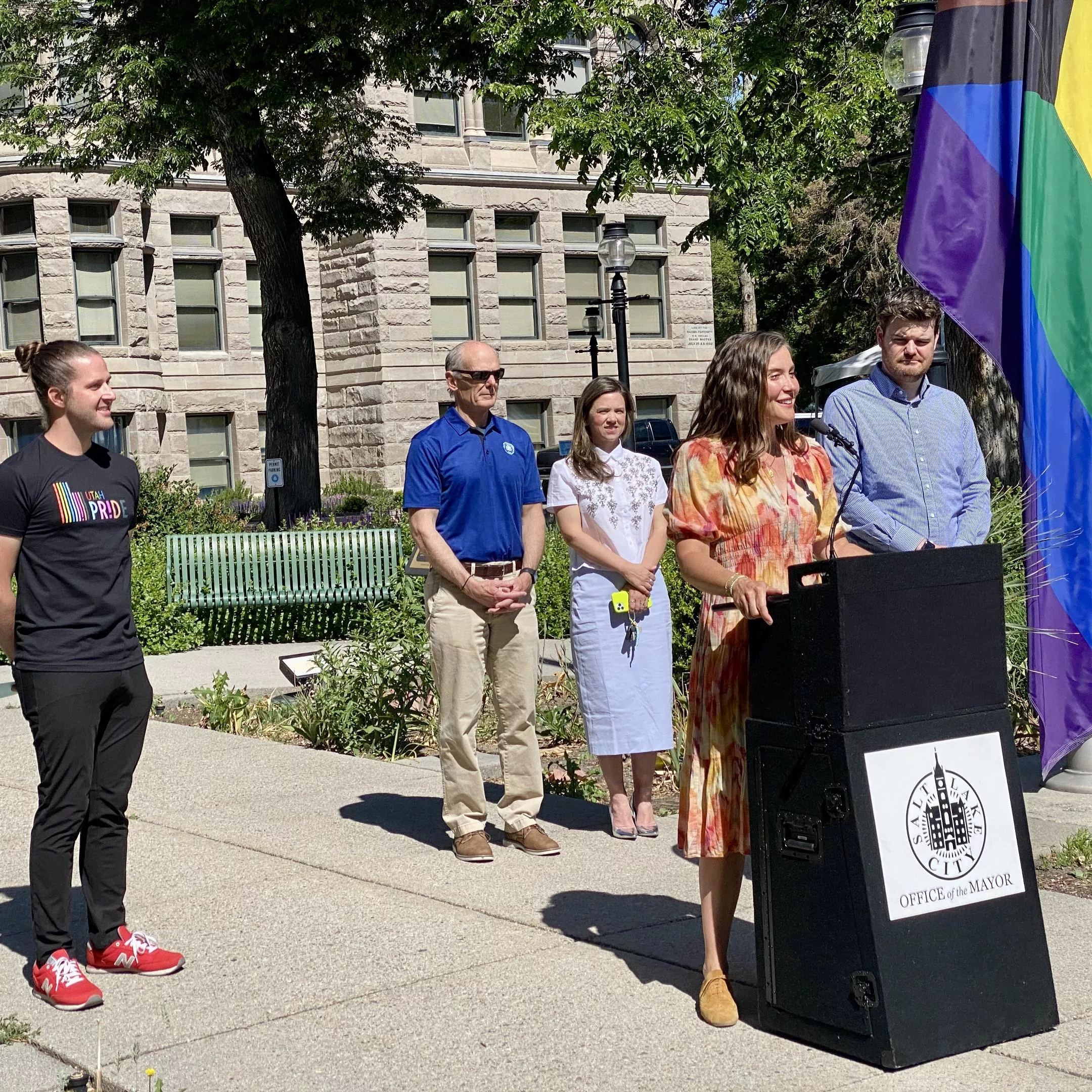 Salt Lake kicks off Pride Month with flag raising at City Ha...