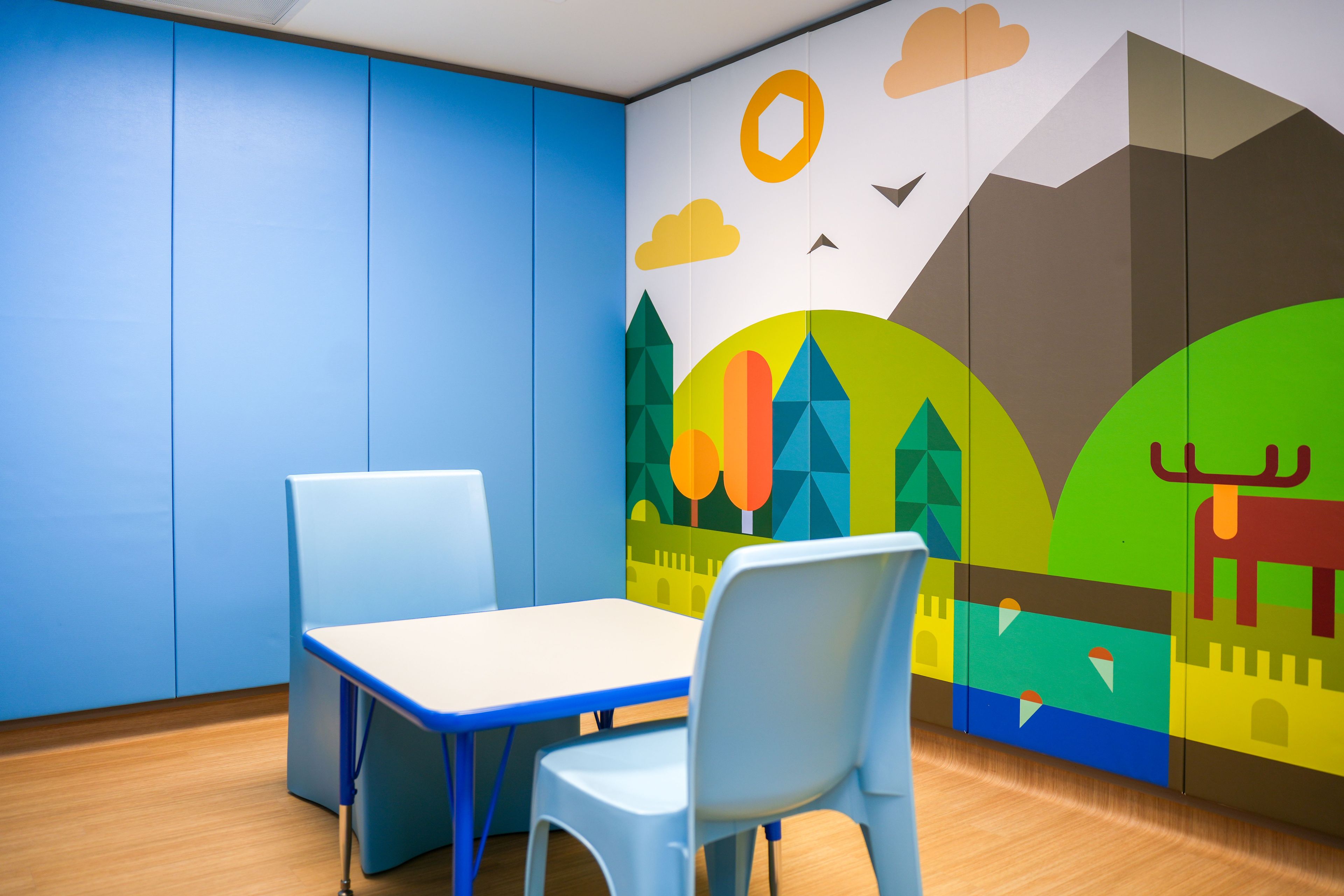 A newly completed room inside the expanded facility.