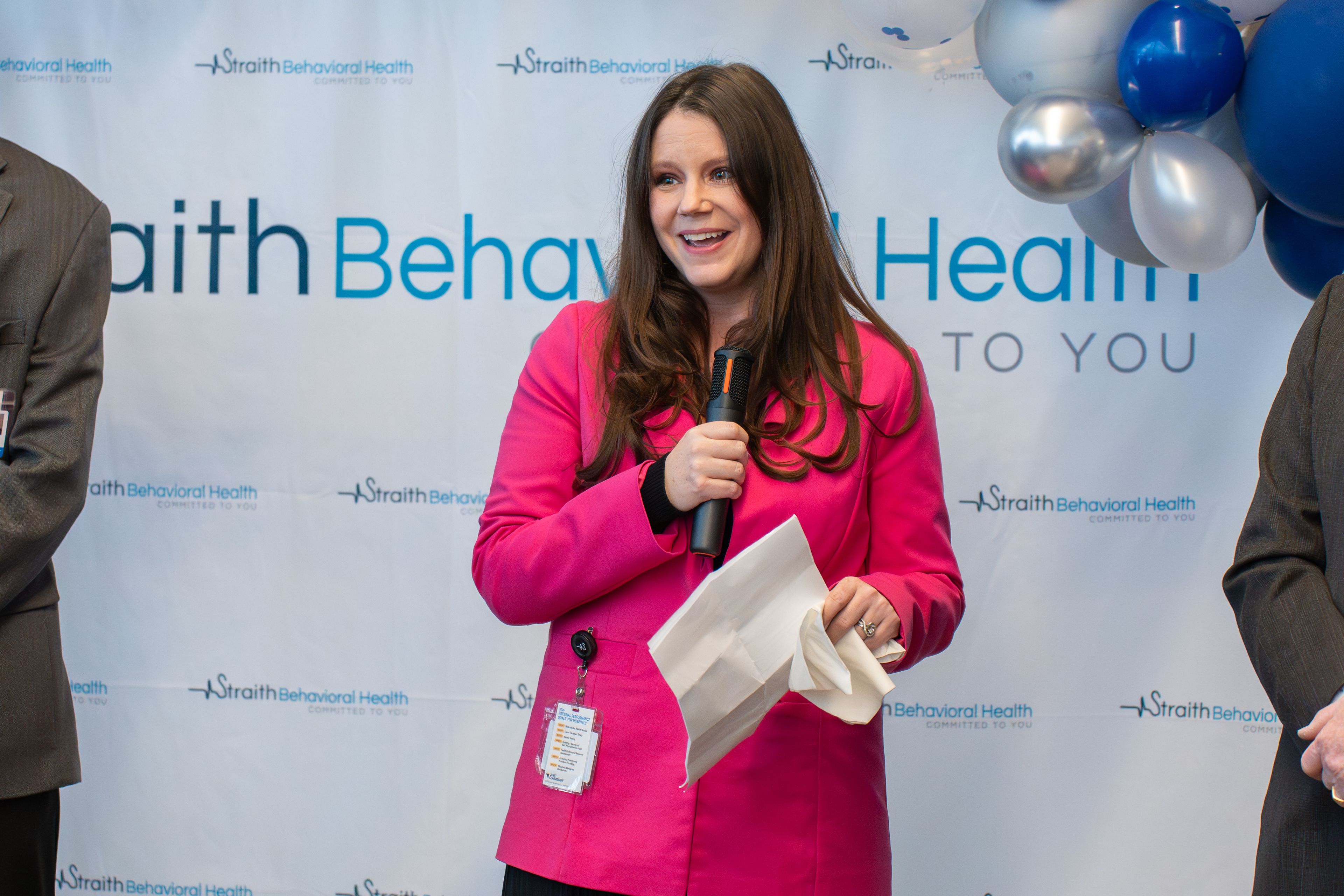 Dr. Karoline Kenville speaks during the opening event for the new wing.