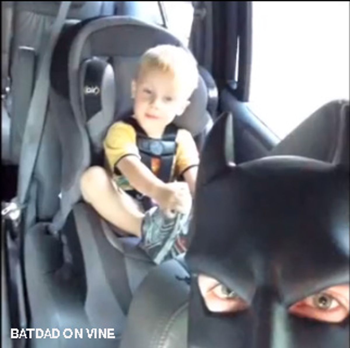 BatDad Parents Kids Wearing Batman Mask, Shares on Vine