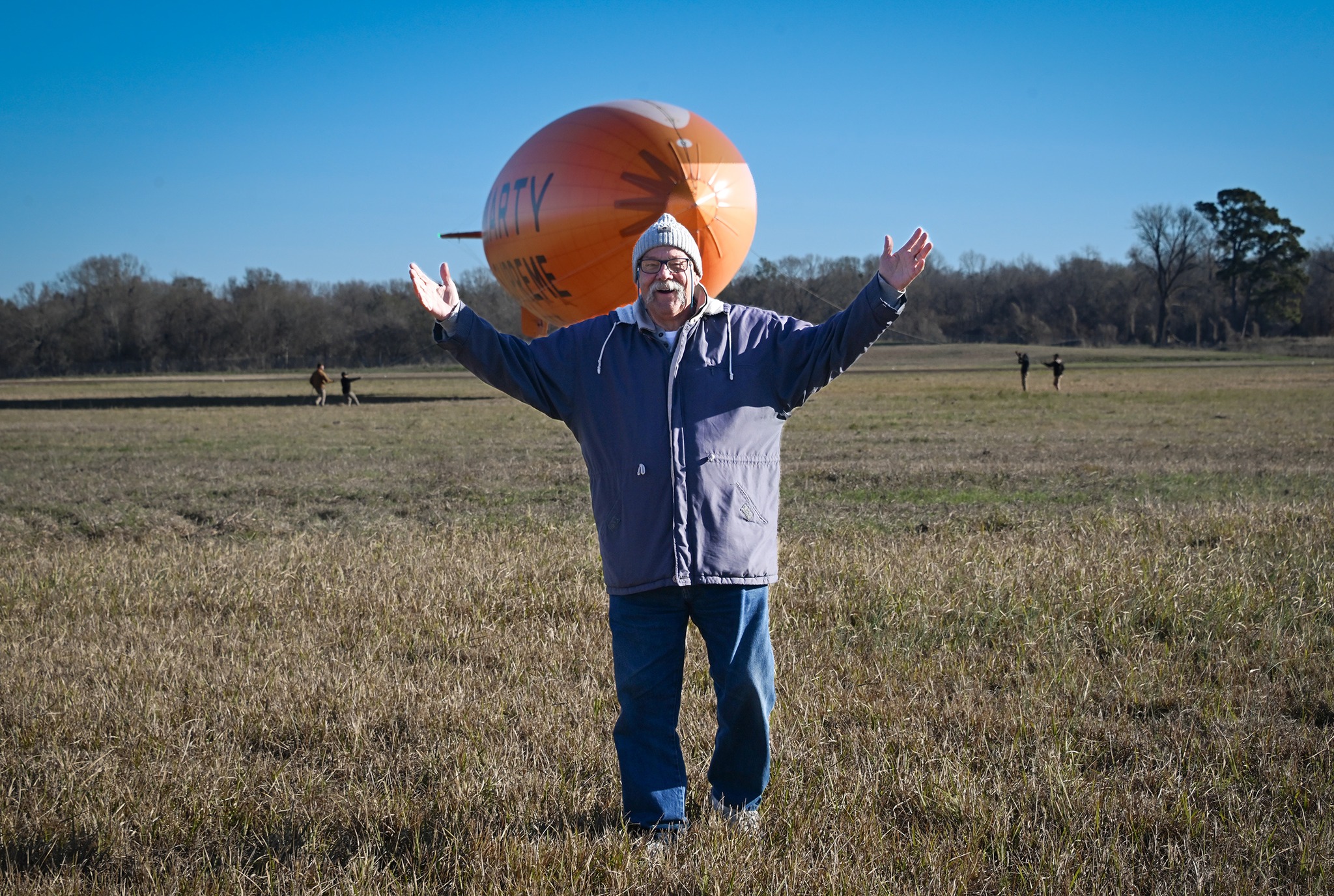 AROUND TOWN: A bright orange blimp sighting on New Year's Da