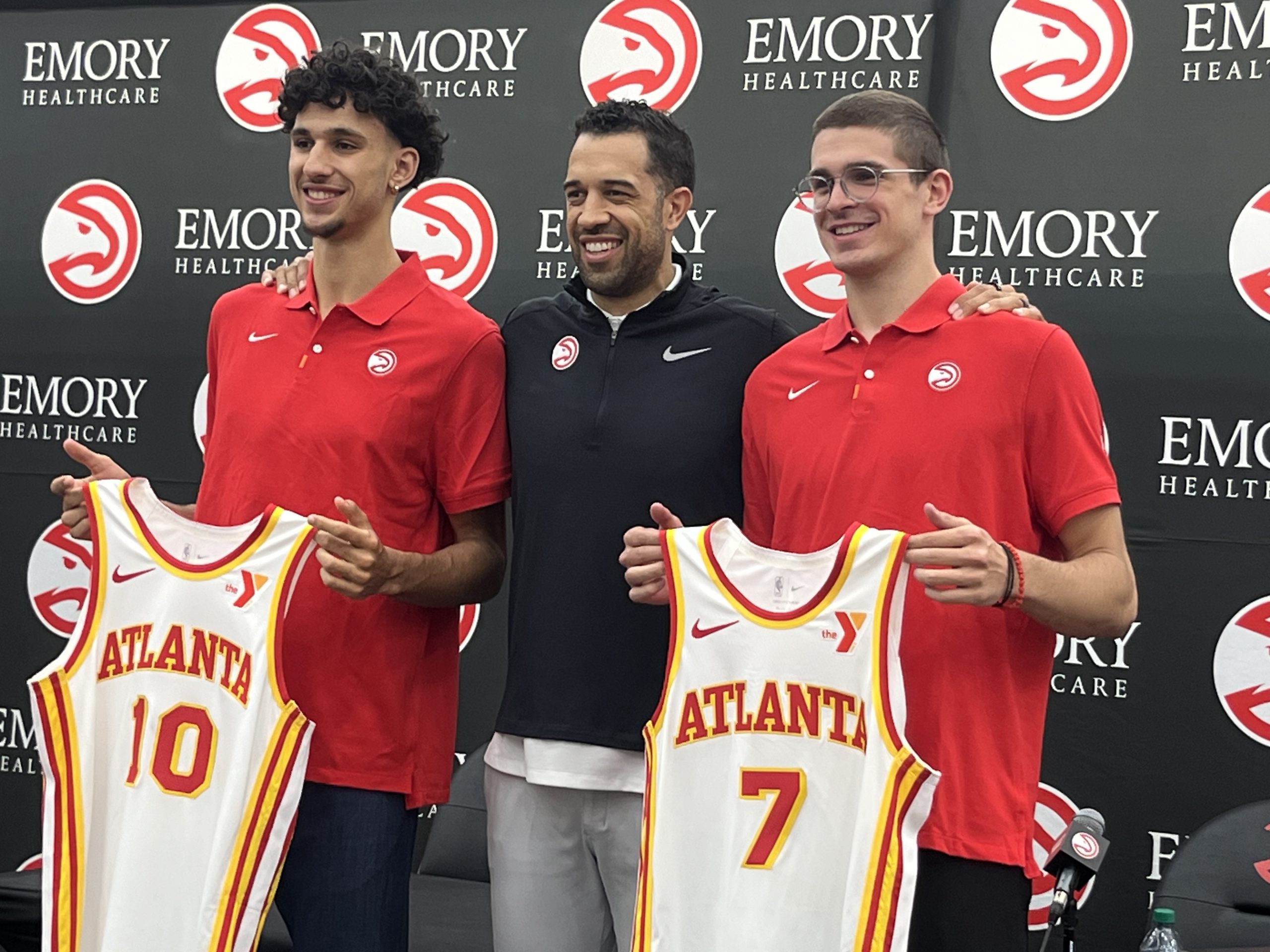 Hawks introduce Risacher and Djurišič to Atlanta