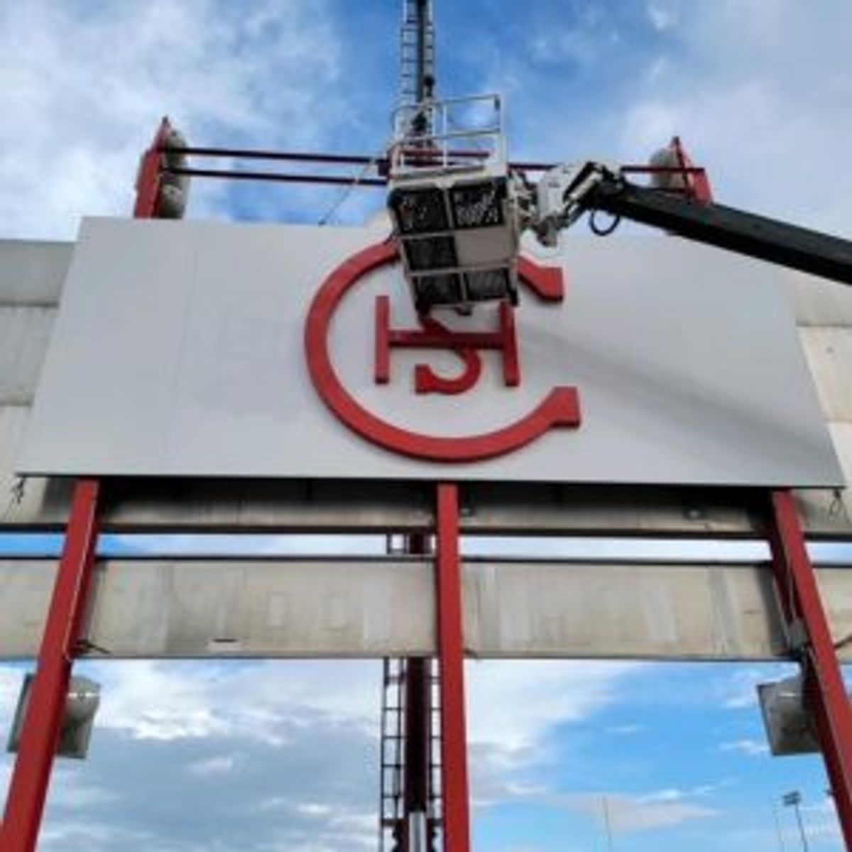 Classic CHS logo finds new home at football field