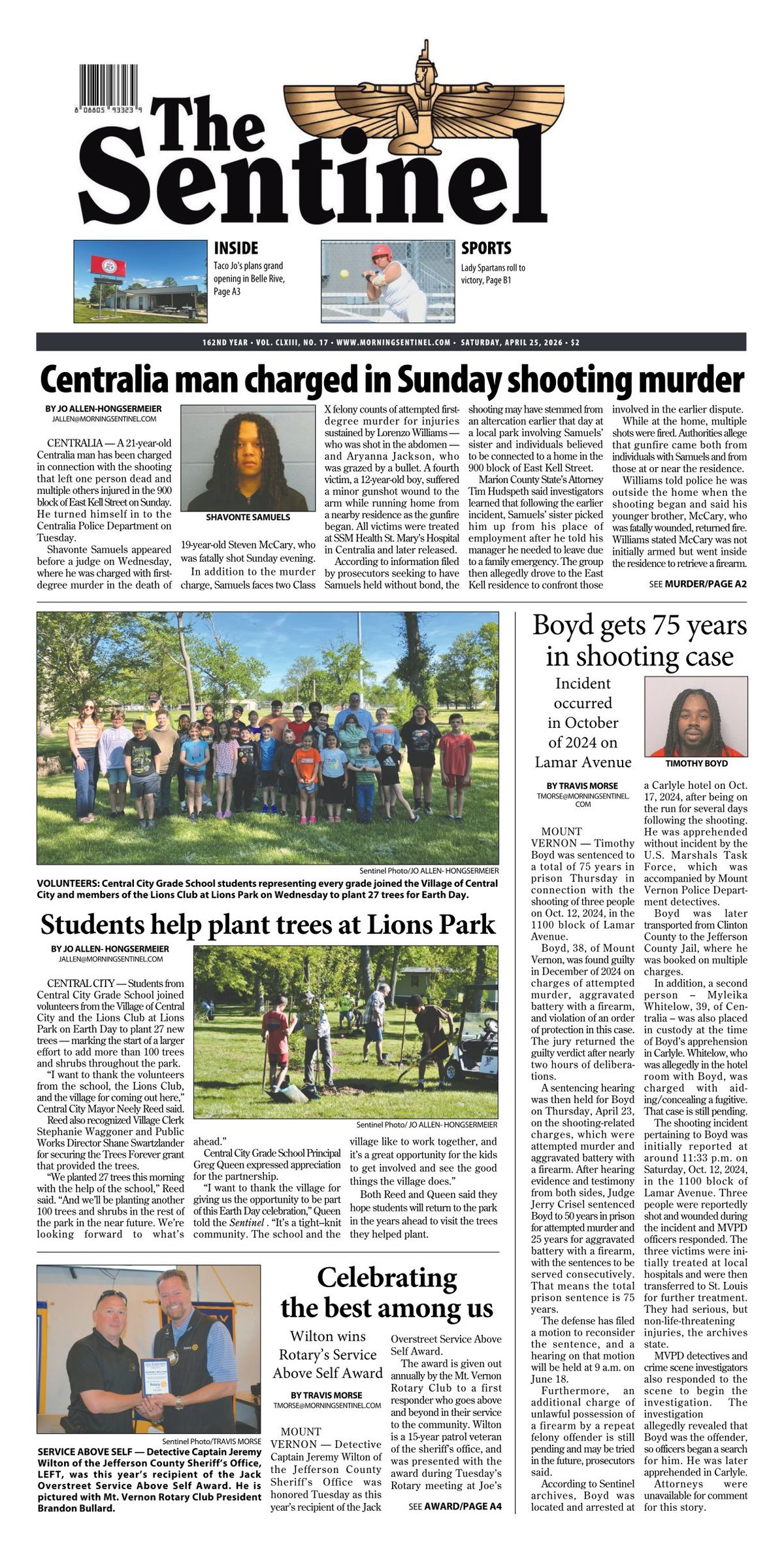 The Morning Sentinel, April 25