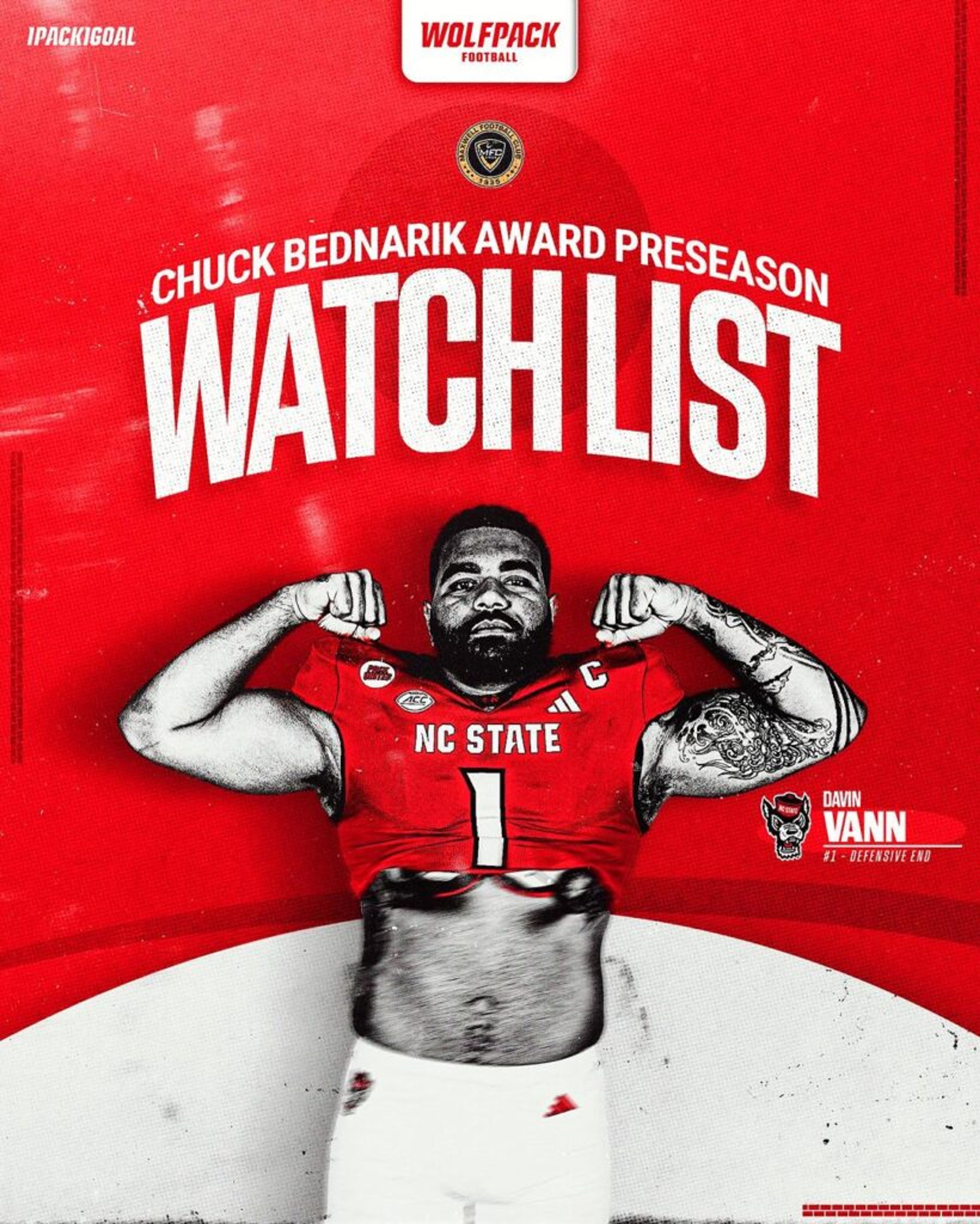 Davin Vann named to Chuck Bednarik Award Watch List