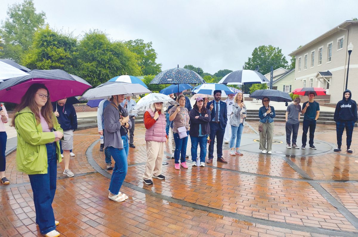 Dozens gather on rainy National Day of Prayer